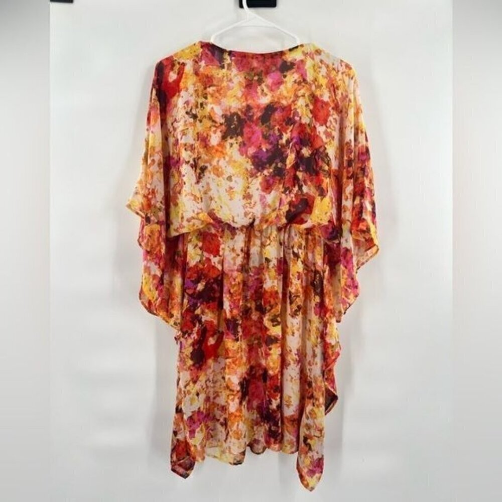 Thalia Sodi floral dress size L kaftan orange - Picture 3 of 8